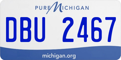 MI license plate DBU2467