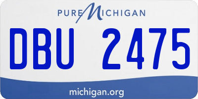 MI license plate DBU2475