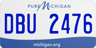MI license plate DBU2476