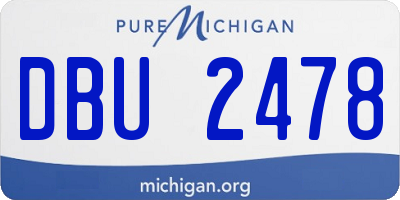 MI license plate DBU2478
