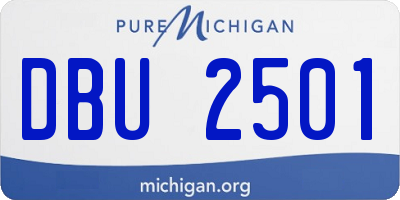 MI license plate DBU2501