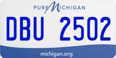MI license plate DBU2502