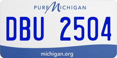 MI license plate DBU2504