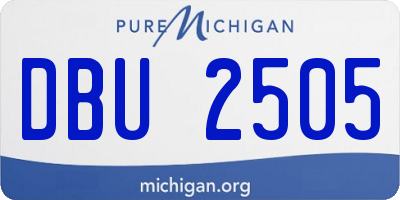 MI license plate DBU2505