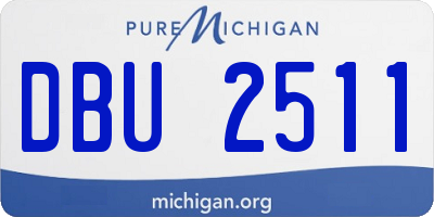 MI license plate DBU2511
