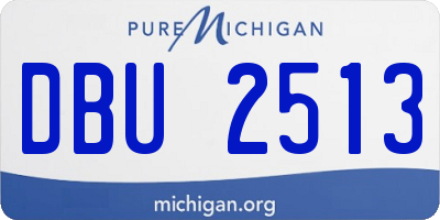 MI license plate DBU2513
