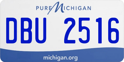 MI license plate DBU2516