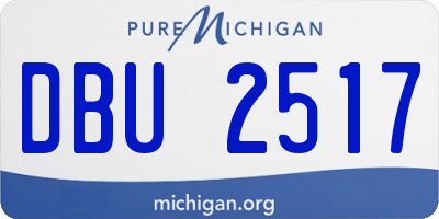 MI license plate DBU2517
