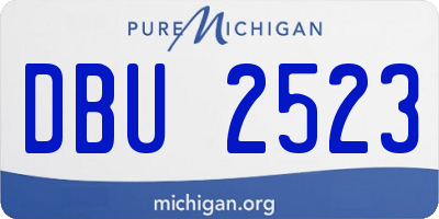 MI license plate DBU2523