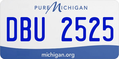 MI license plate DBU2525