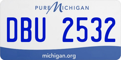 MI license plate DBU2532