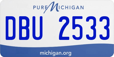 MI license plate DBU2533