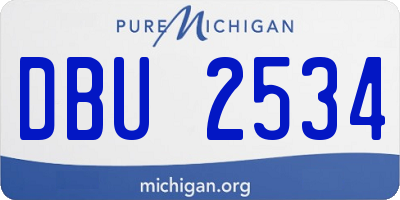 MI license plate DBU2534