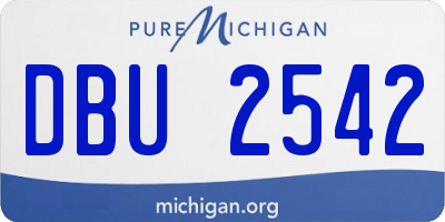 MI license plate DBU2542
