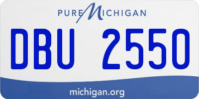 MI license plate DBU2550
