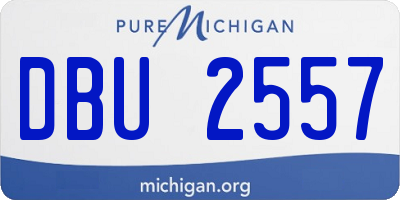 MI license plate DBU2557