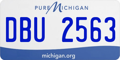 MI license plate DBU2563