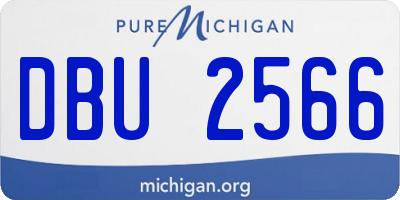 MI license plate DBU2566