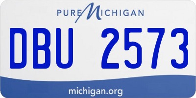 MI license plate DBU2573