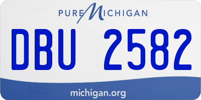 MI license plate DBU2582