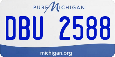 MI license plate DBU2588