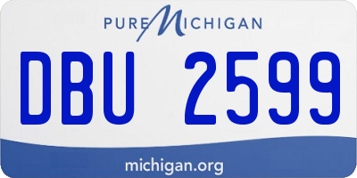 MI license plate DBU2599