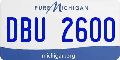 MI license plate DBU2600