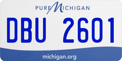 MI license plate DBU2601
