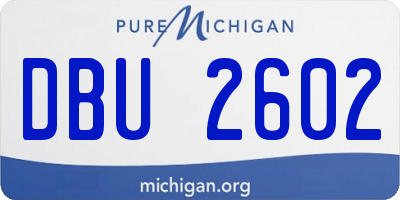 MI license plate DBU2602