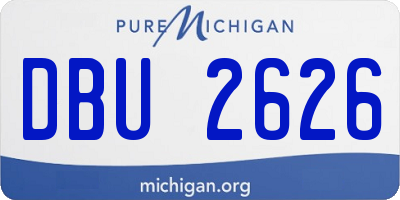 MI license plate DBU2626