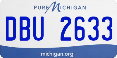MI license plate DBU2633