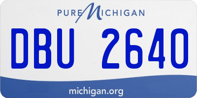 MI license plate DBU2640