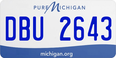 MI license plate DBU2643