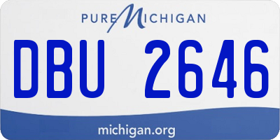 MI license plate DBU2646