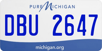 MI license plate DBU2647
