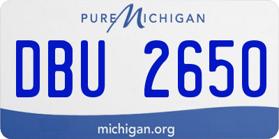 MI license plate DBU2650