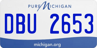 MI license plate DBU2653