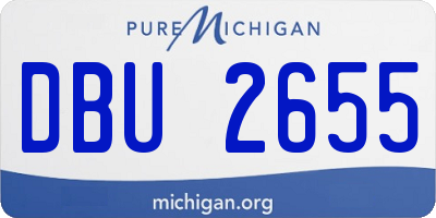 MI license plate DBU2655