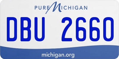 MI license plate DBU2660
