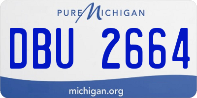 MI license plate DBU2664