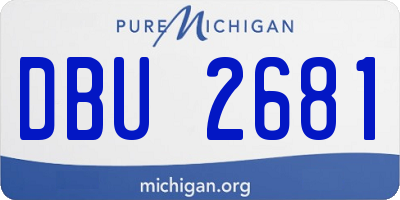 MI license plate DBU2681