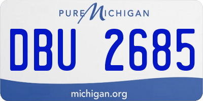 MI license plate DBU2685
