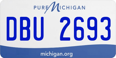 MI license plate DBU2693