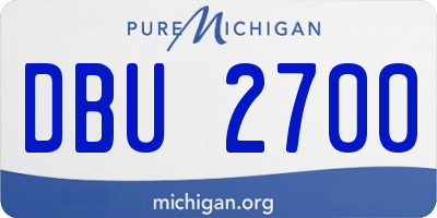 MI license plate DBU2700
