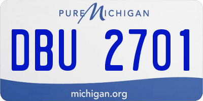 MI license plate DBU2701