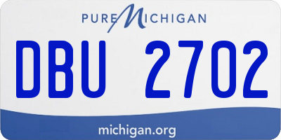 MI license plate DBU2702