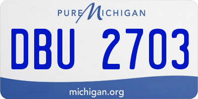 MI license plate DBU2703