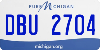 MI license plate DBU2704