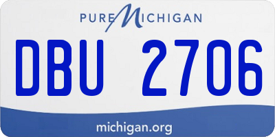 MI license plate DBU2706