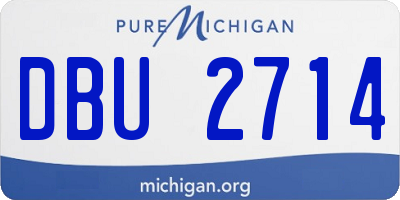 MI license plate DBU2714